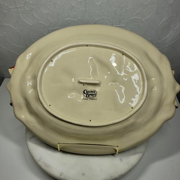 Cracker Barrel Plaid Tidings 3D Cardinal Platter Ceramic Holiday Serving Tray - Picture 6 of 14